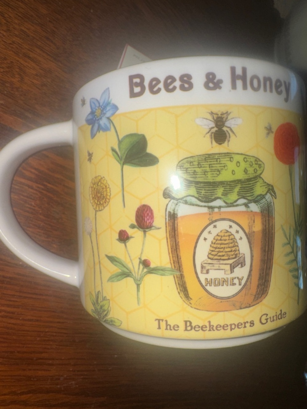 Bees & Honey Vintage Mug - Yellow Illustrated Bee Skep - Picture 6 of 9